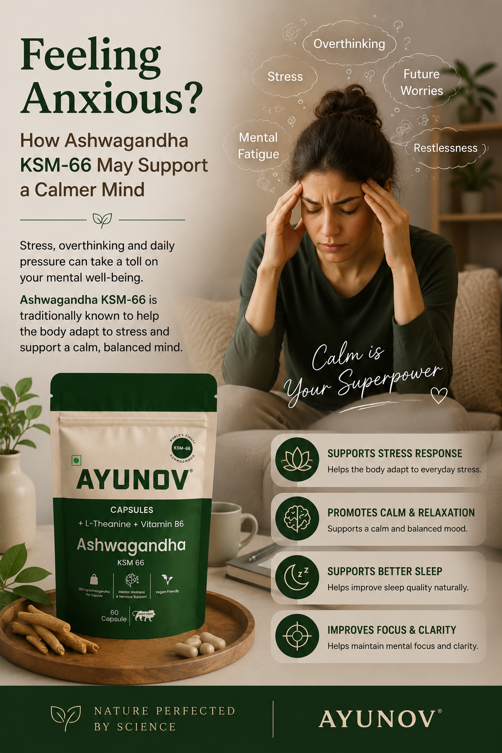 Feeling Anxious? How Ashwagandha KSM-66 May Support a Calmer Mind