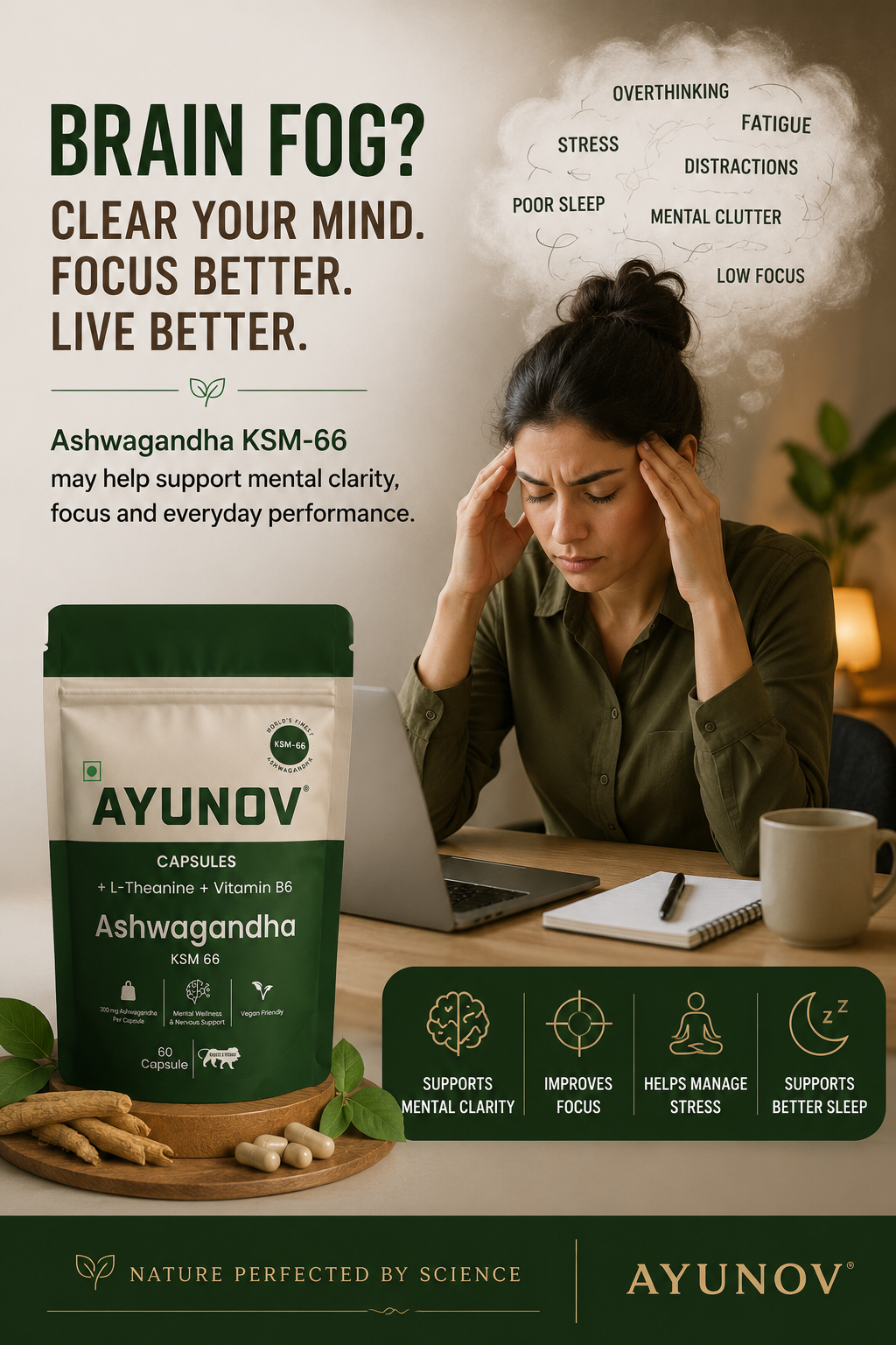 Brain Fog? How Ashwagandha KSM-66 May Help Improve Mental Clarity