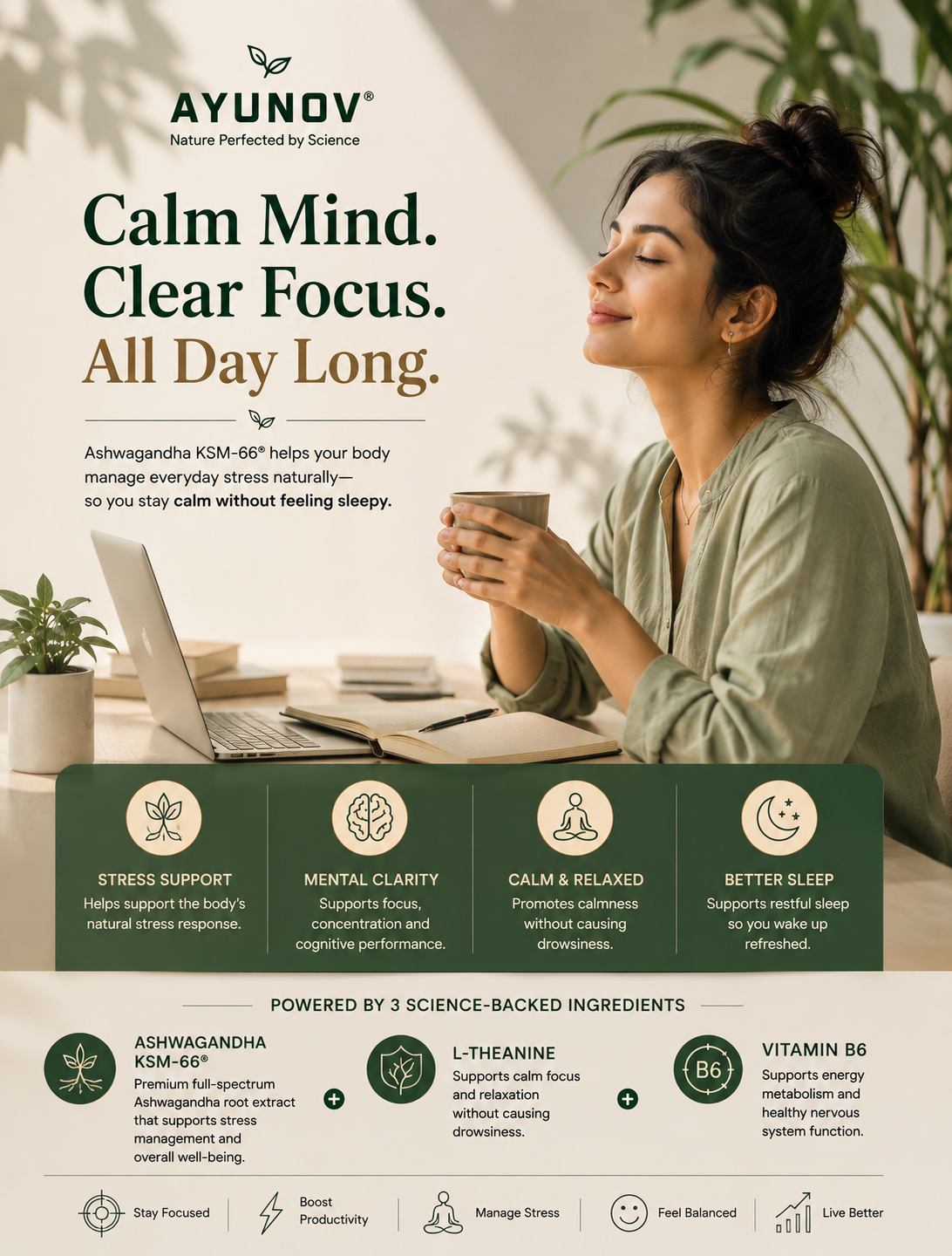 How Ashwagandha KSM-66 Helps You Stay Calm Without Feeling Sleepy